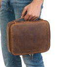 Kulturtasche Leder braun