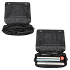 Uni Rucksack in Leder schwarz für Dokumente und Laptop