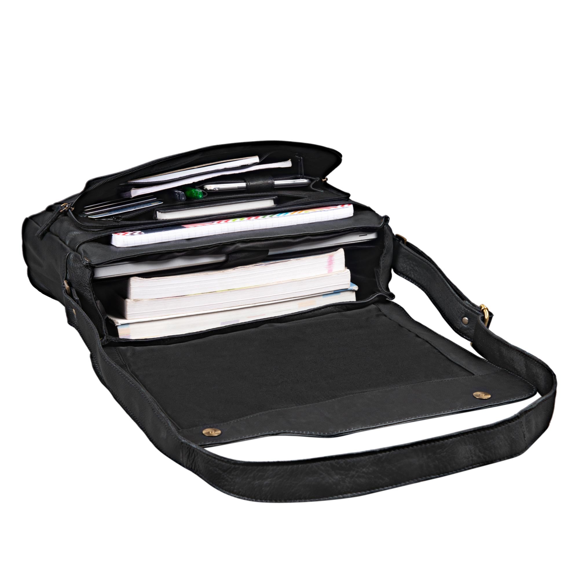 Männertasche Damentasche Leder schwarz