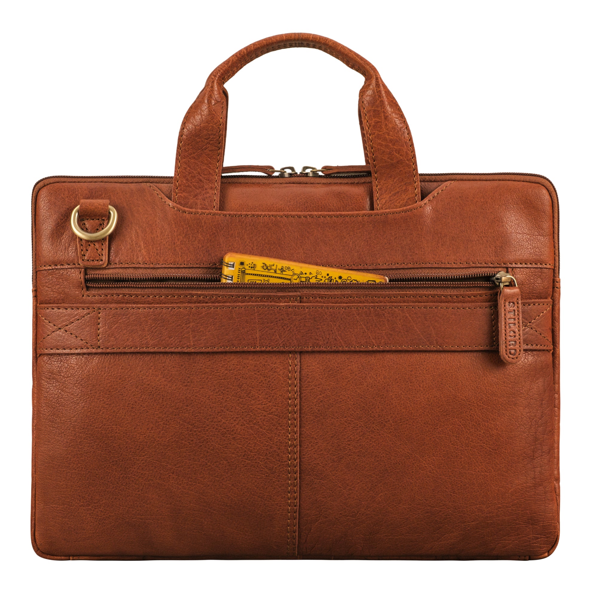 braune Laptoptasche Leder 14 Zoll