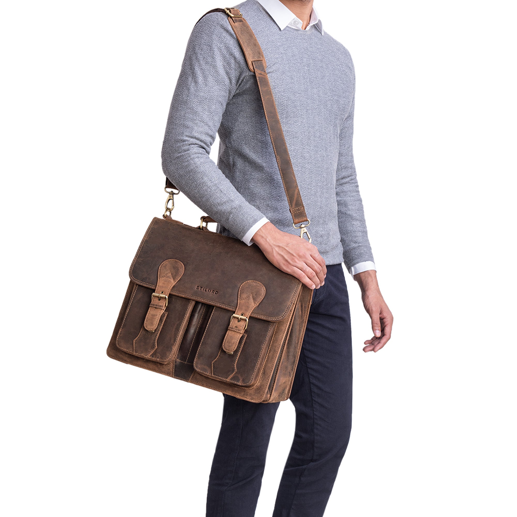 Bürotasche Leder braun