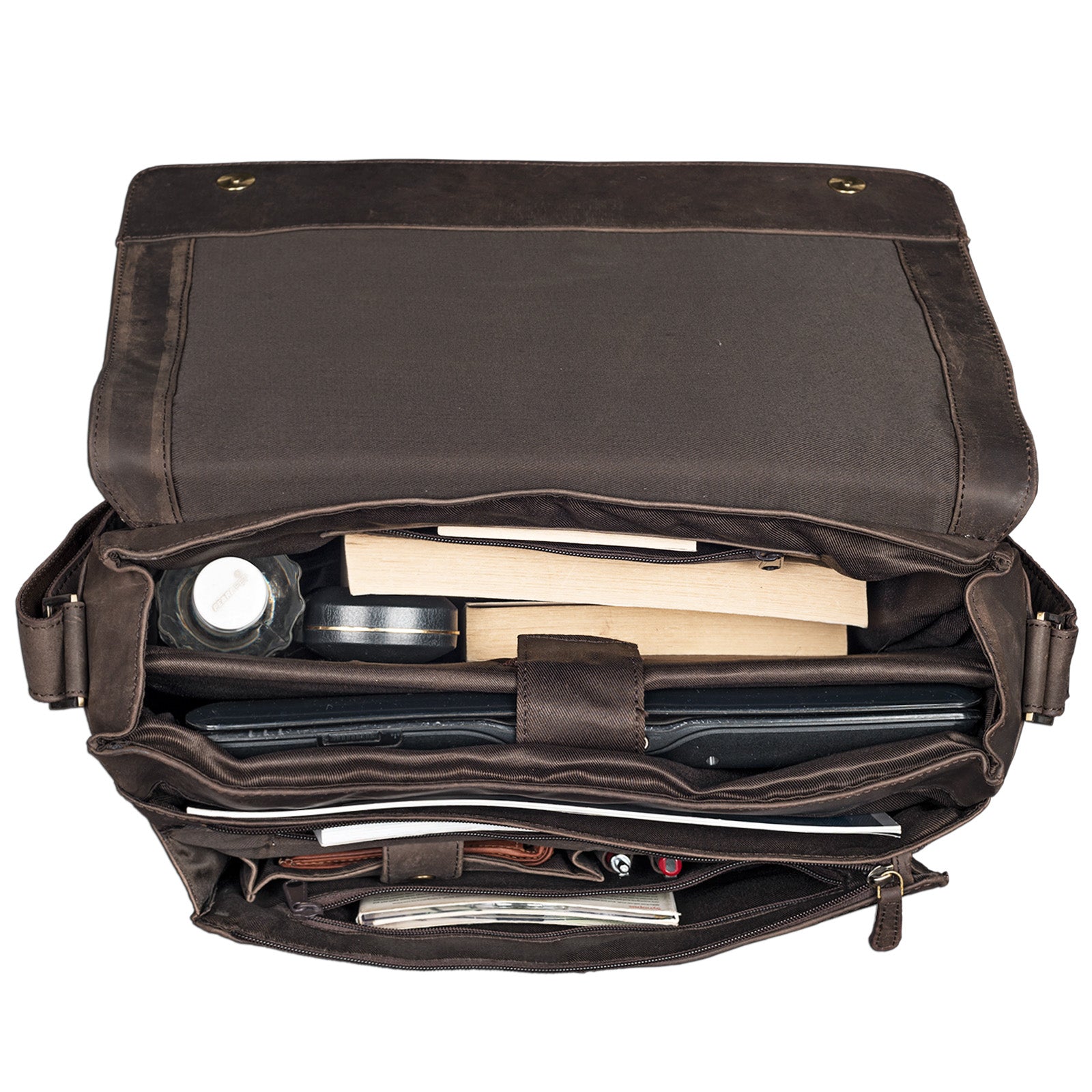 Leder Laptoptasche Leder groß dunkel - braun