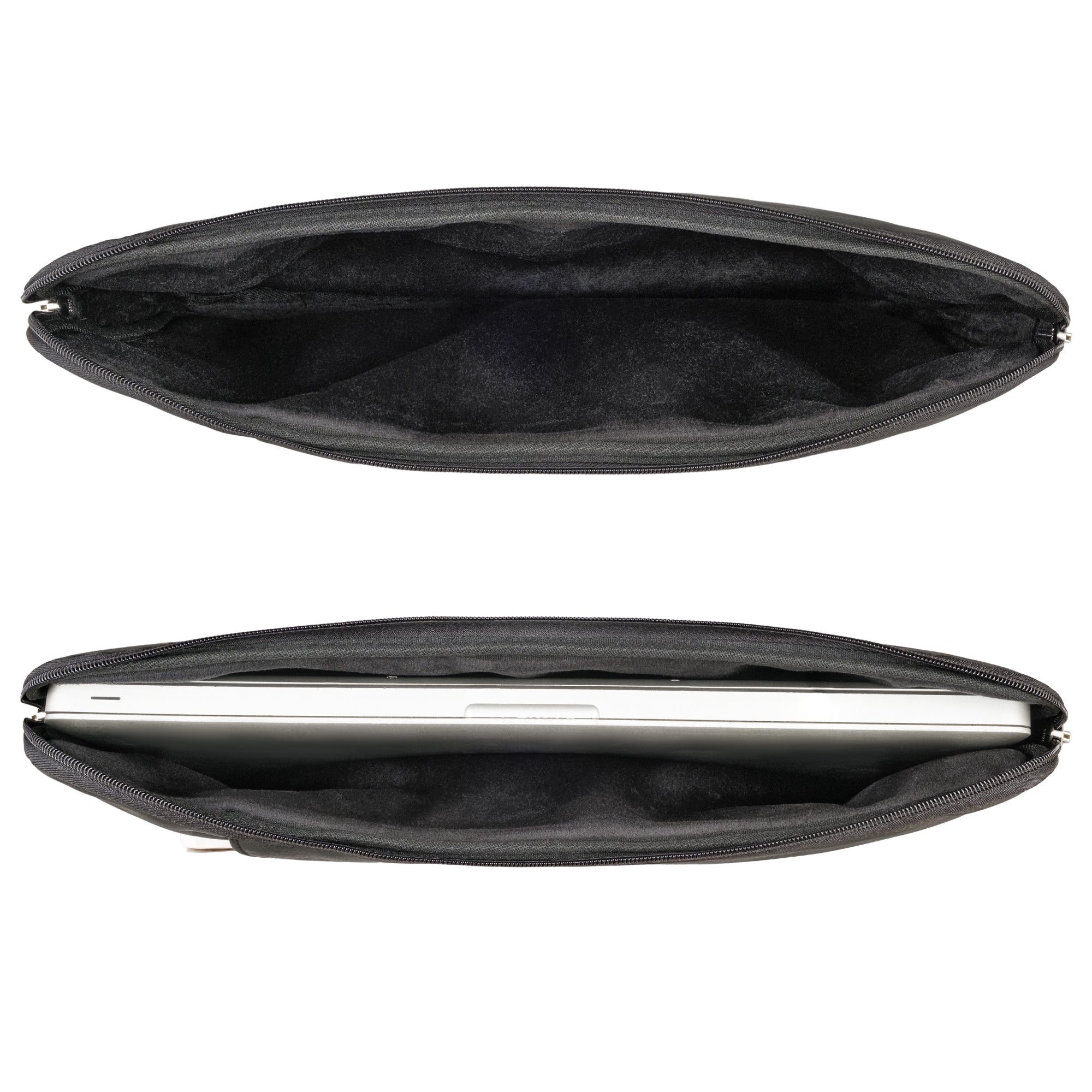 Leder Laptop Sleeve Schwarz