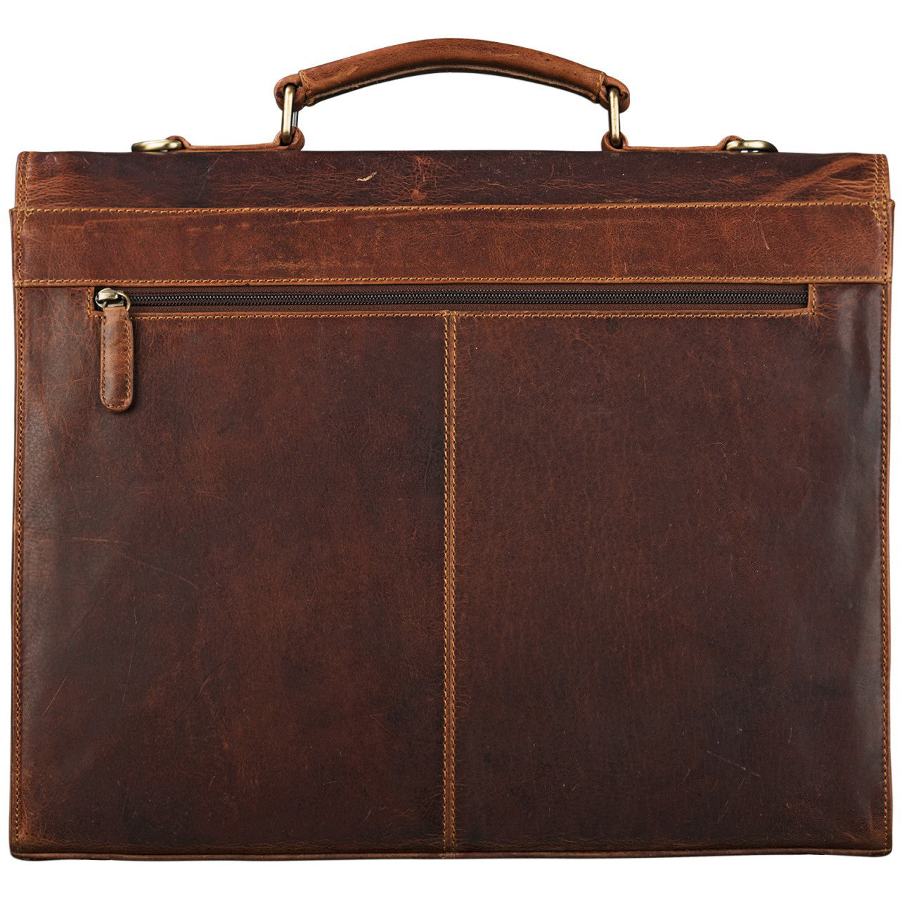 Leder Bürotasche rot braun Vintage mit Henkel