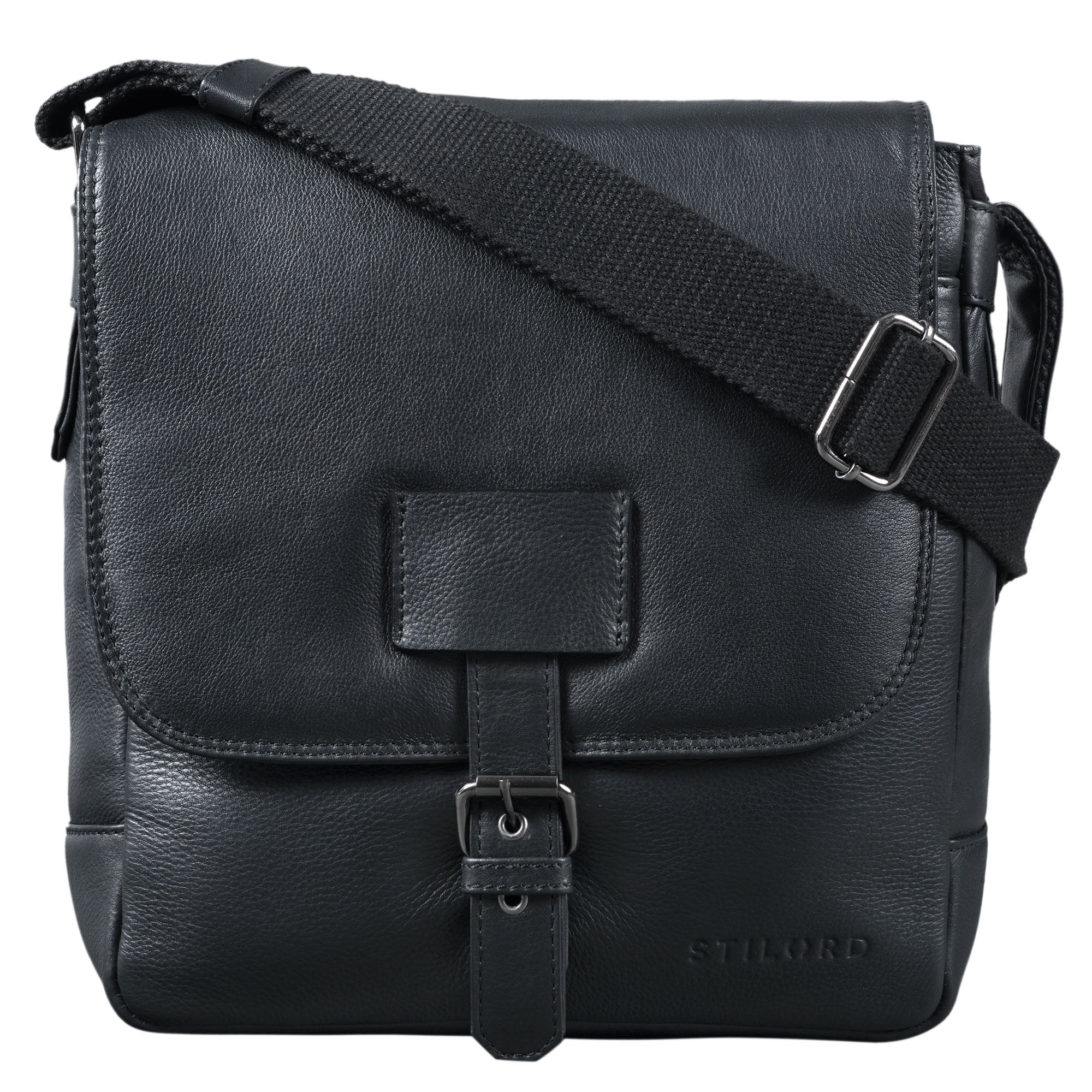 Herrentasche Cross Over Leder schwarz