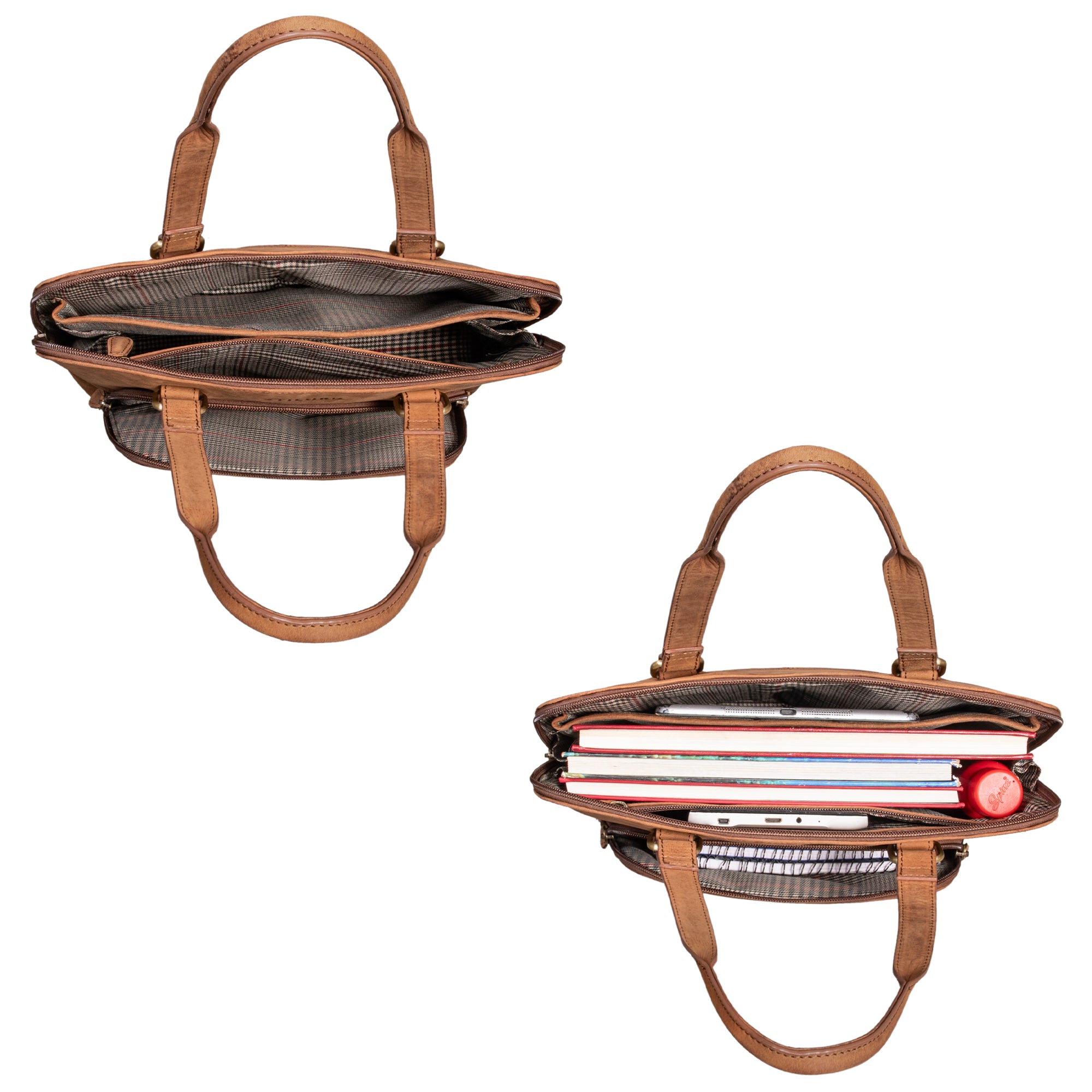 Handtasche Vintage Damen braun Leder