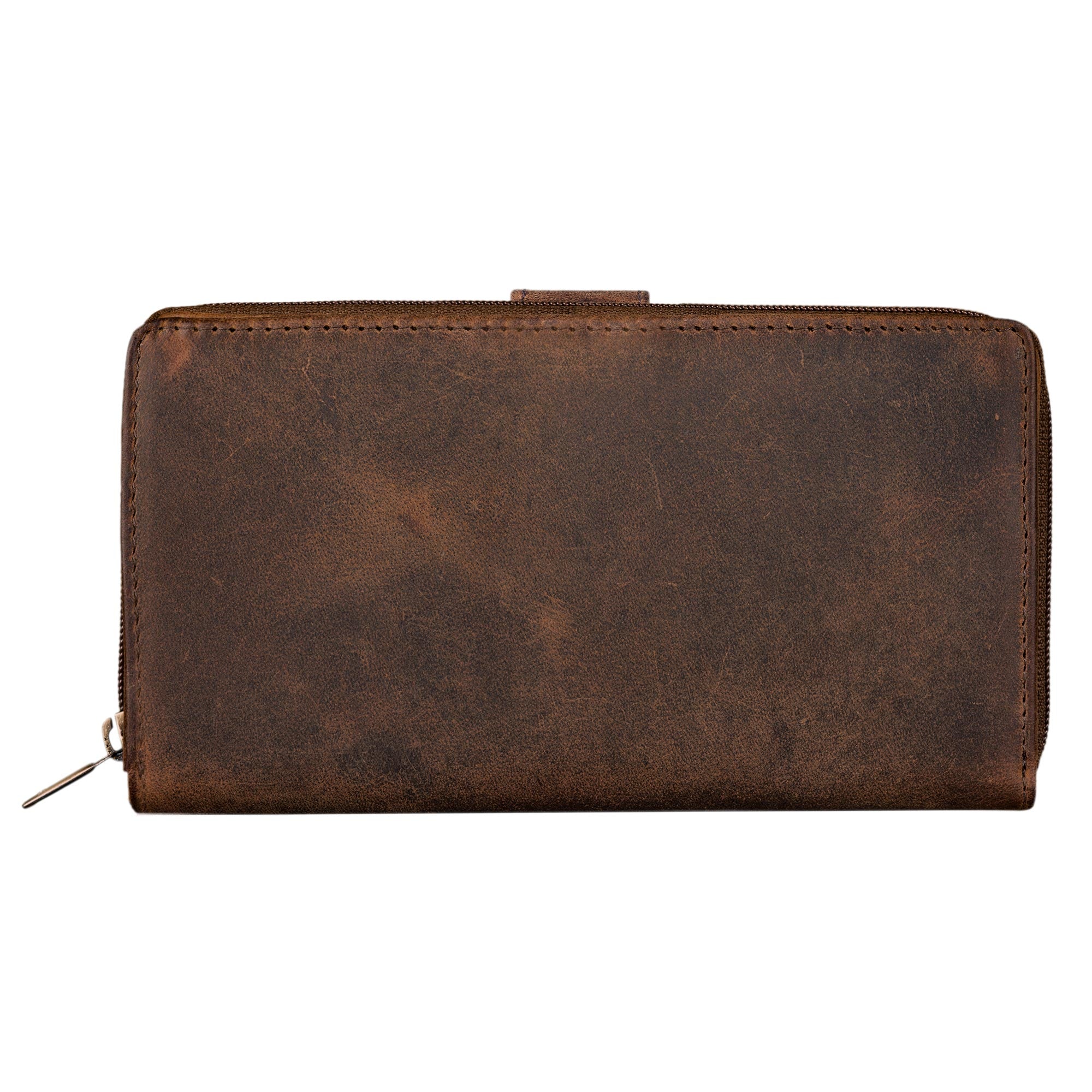 Leder Brieftasche Querformat braun