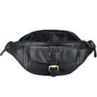 Leder Gürteltasche Bauchtasche schwarz mit Gurt