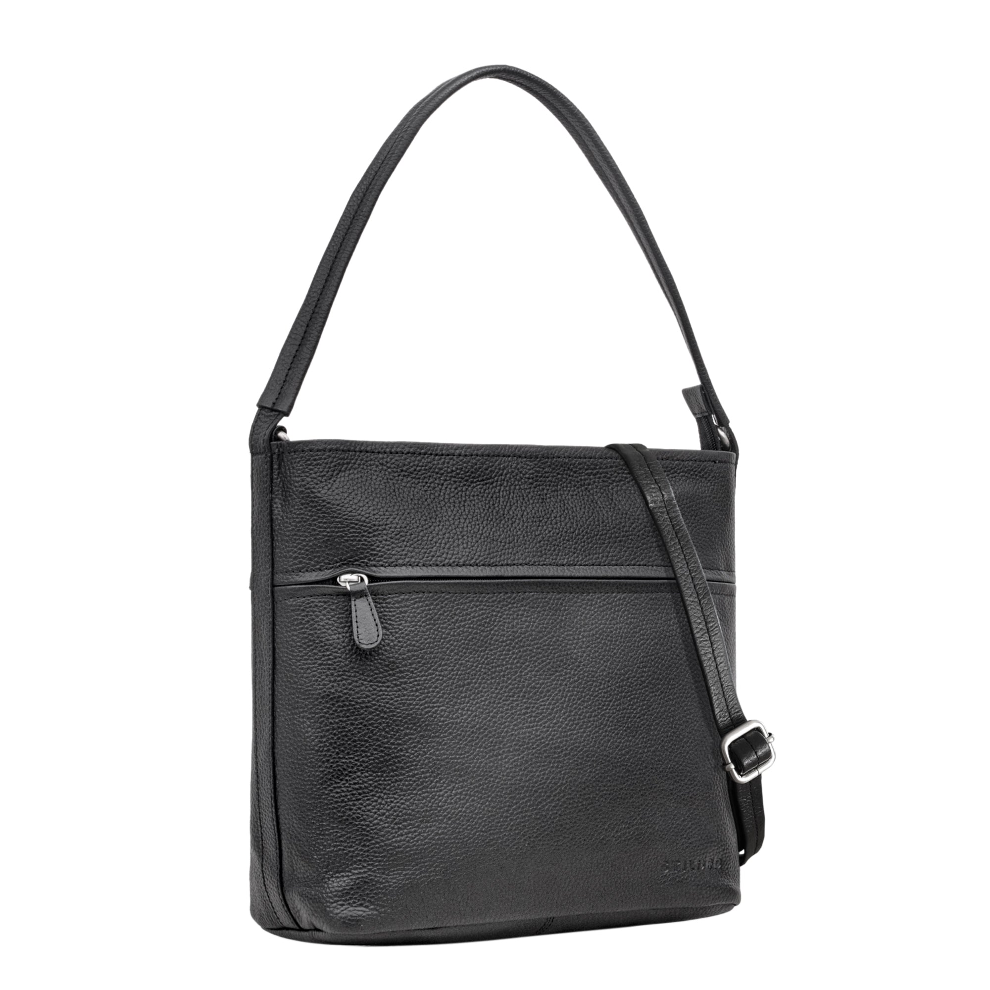 Damen Handtasche schwarz Leder