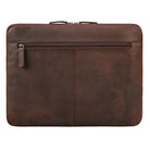 Laptop Sleeve Leder braun mit hinterem Reißverschlussfach