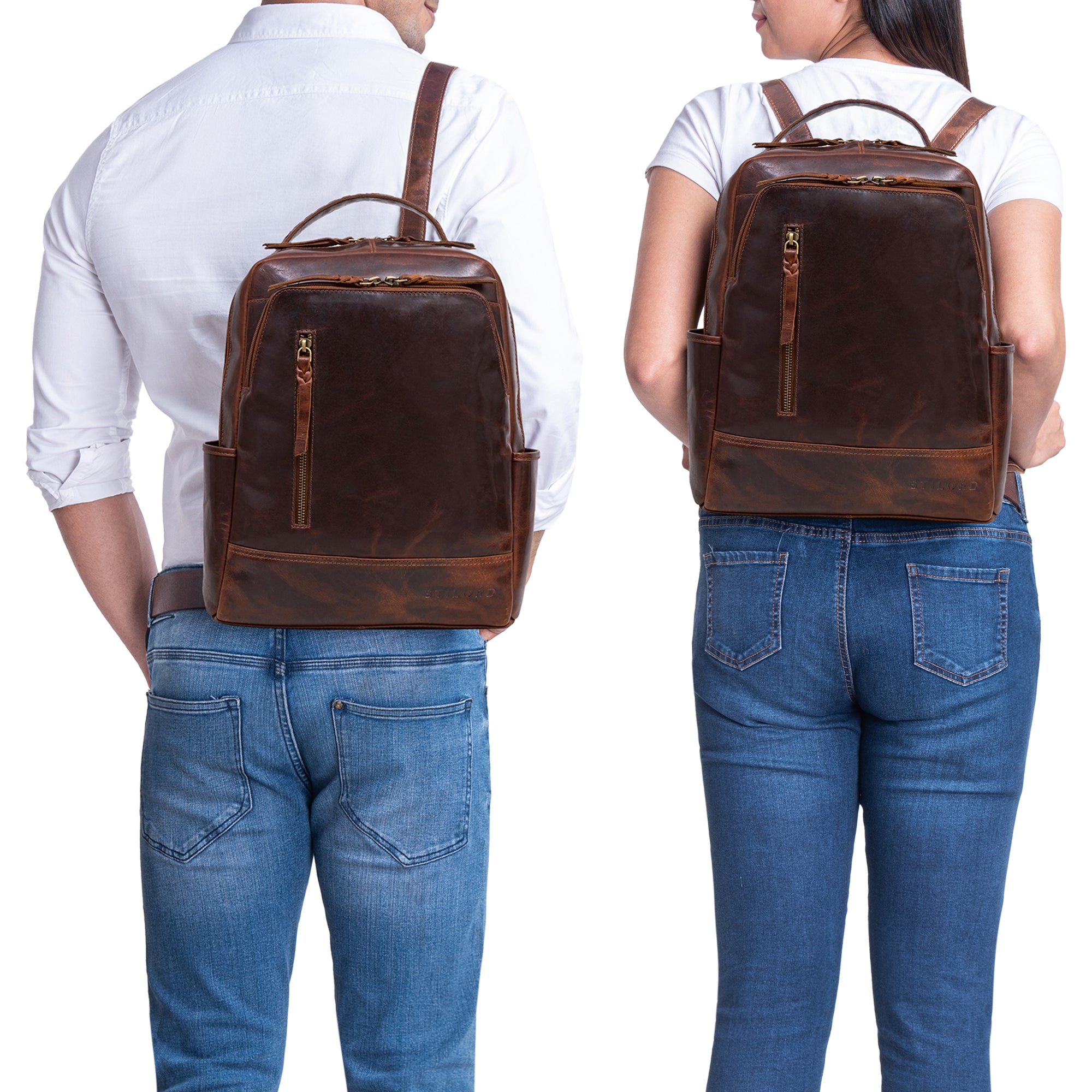 XL Lederrucksack braun