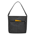 Damen Schultertasche schwarz Leder