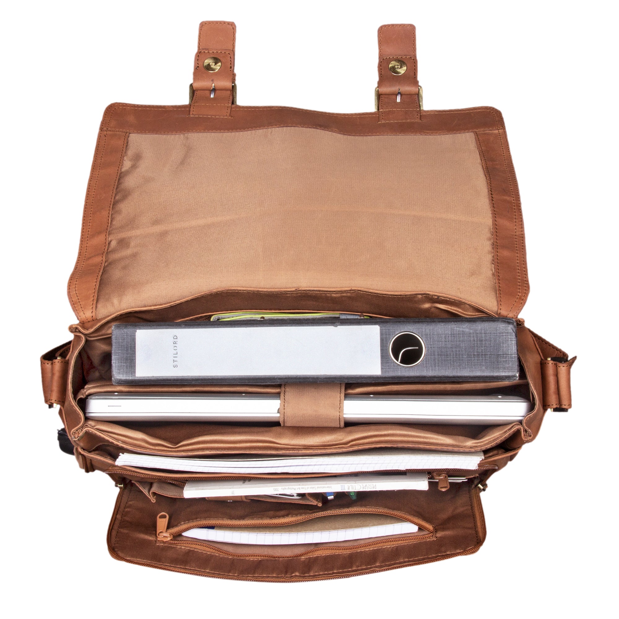 Ledertasche Umhängetasche Herren XL braun