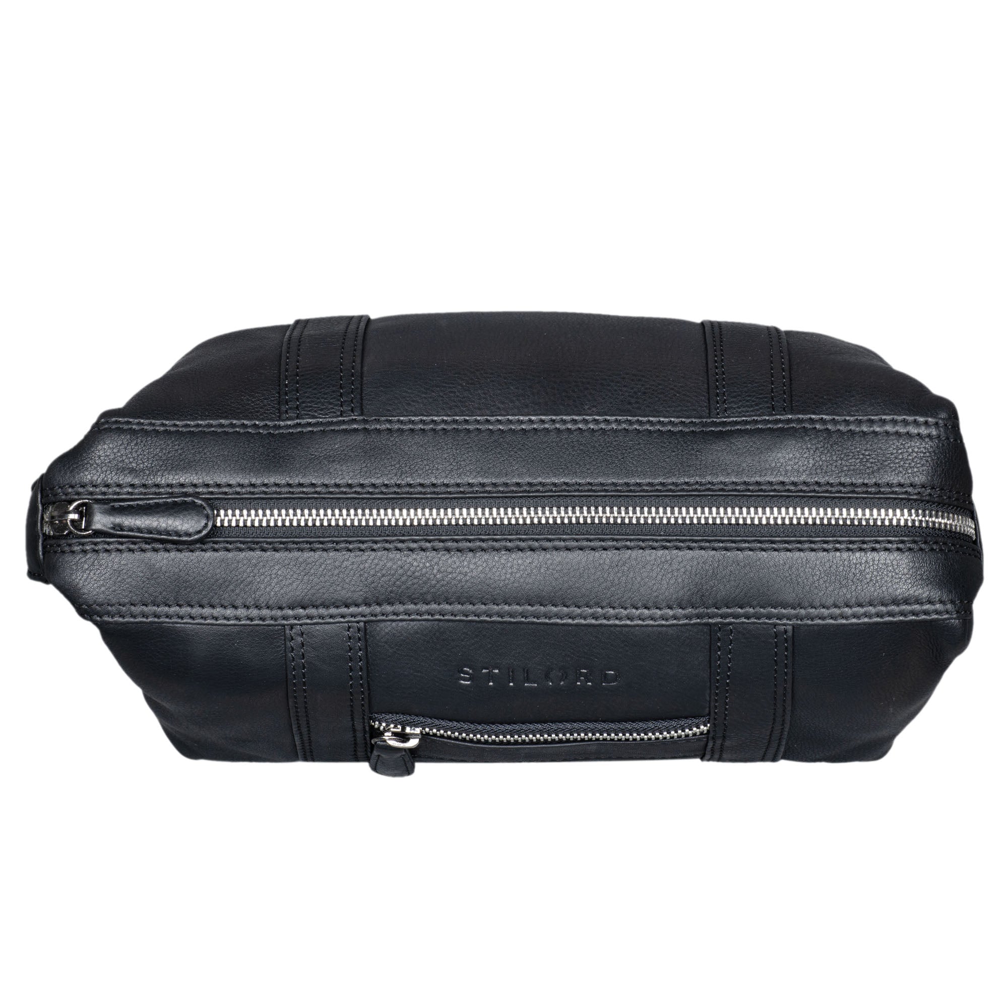 Leder Waschtasche zum Aufhängen schwarz
