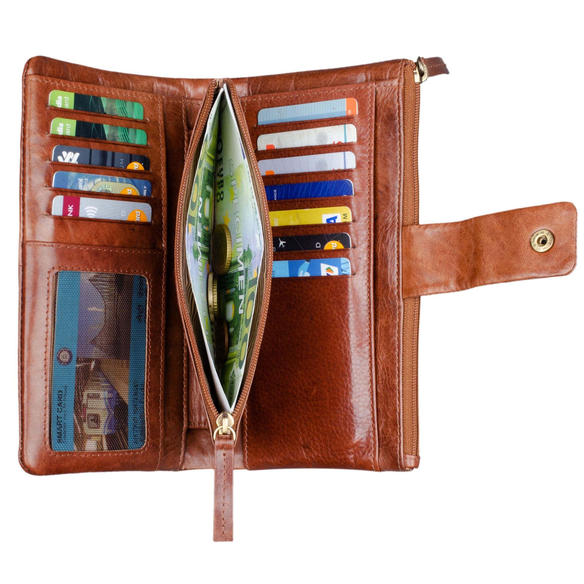 Großes Leder Damen Portemonnaie Vintage