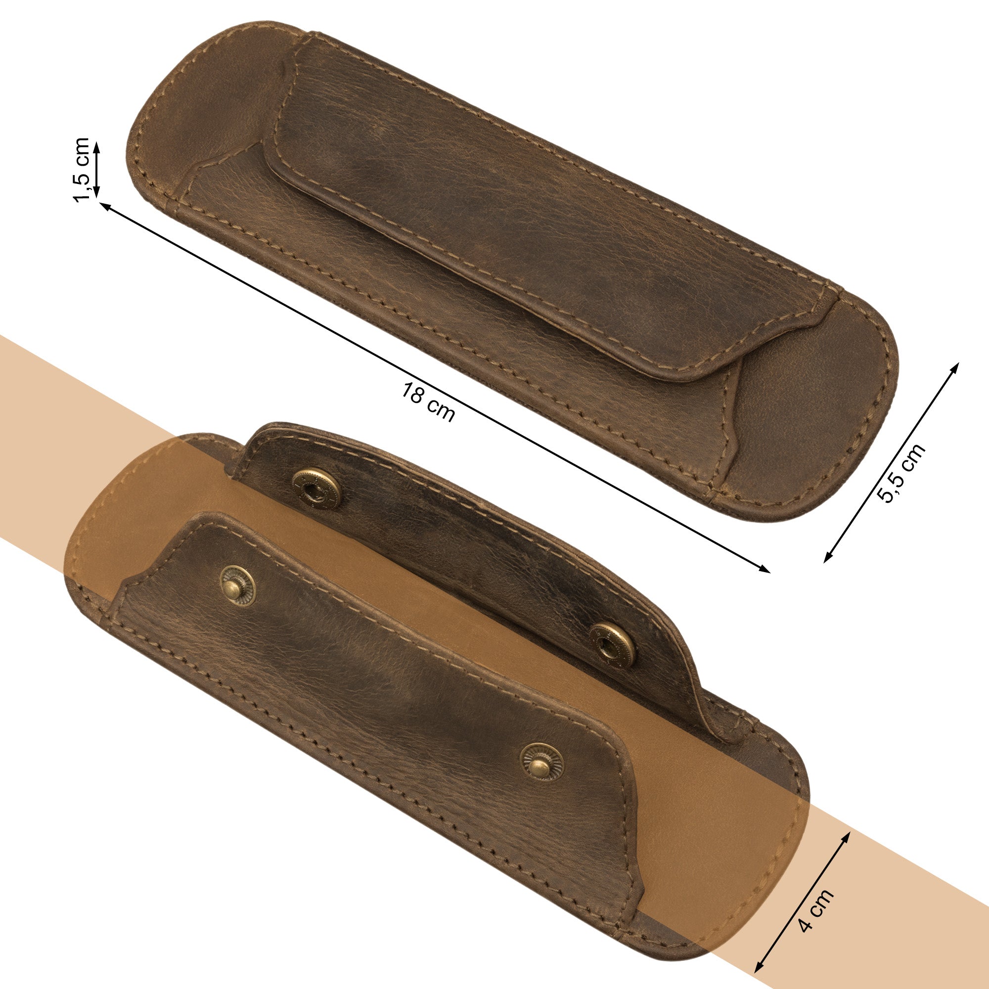Polster Lederriemen Tasche braun