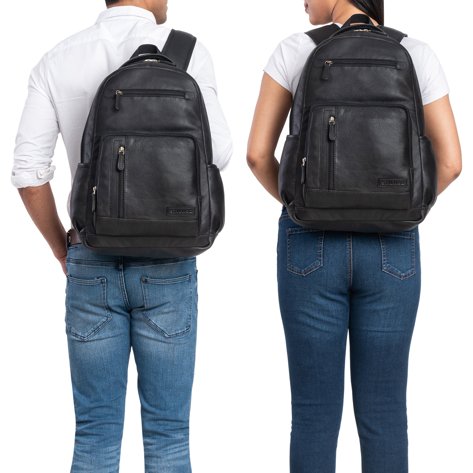 Vintage Lederrucksack Schwarz