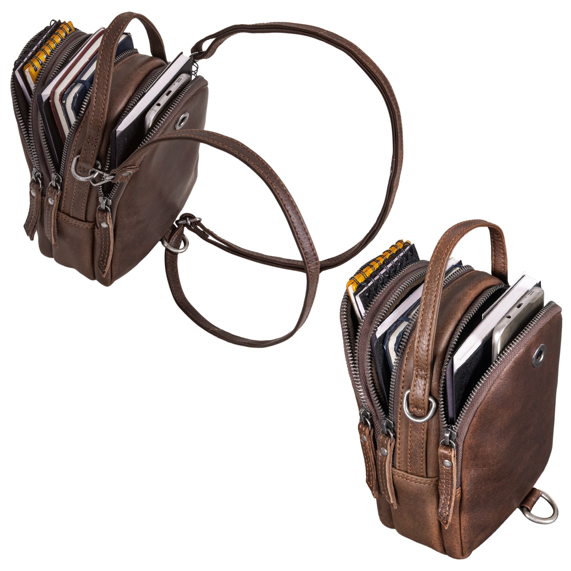 Rucksack für DIN A5 dokumente braun