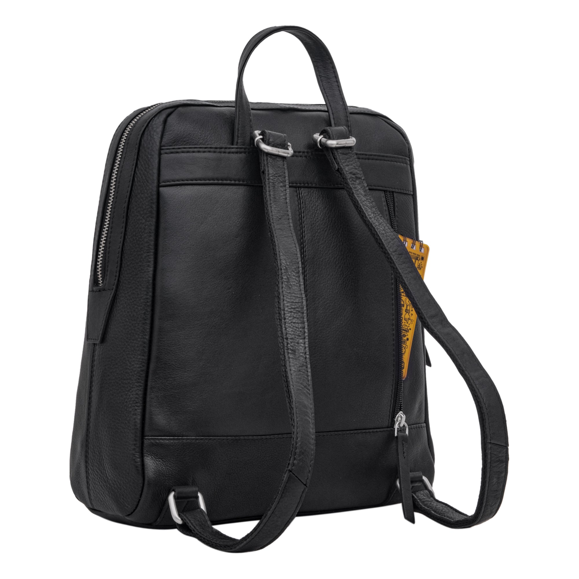 Shopping rucksack frauen echt leder schwarz