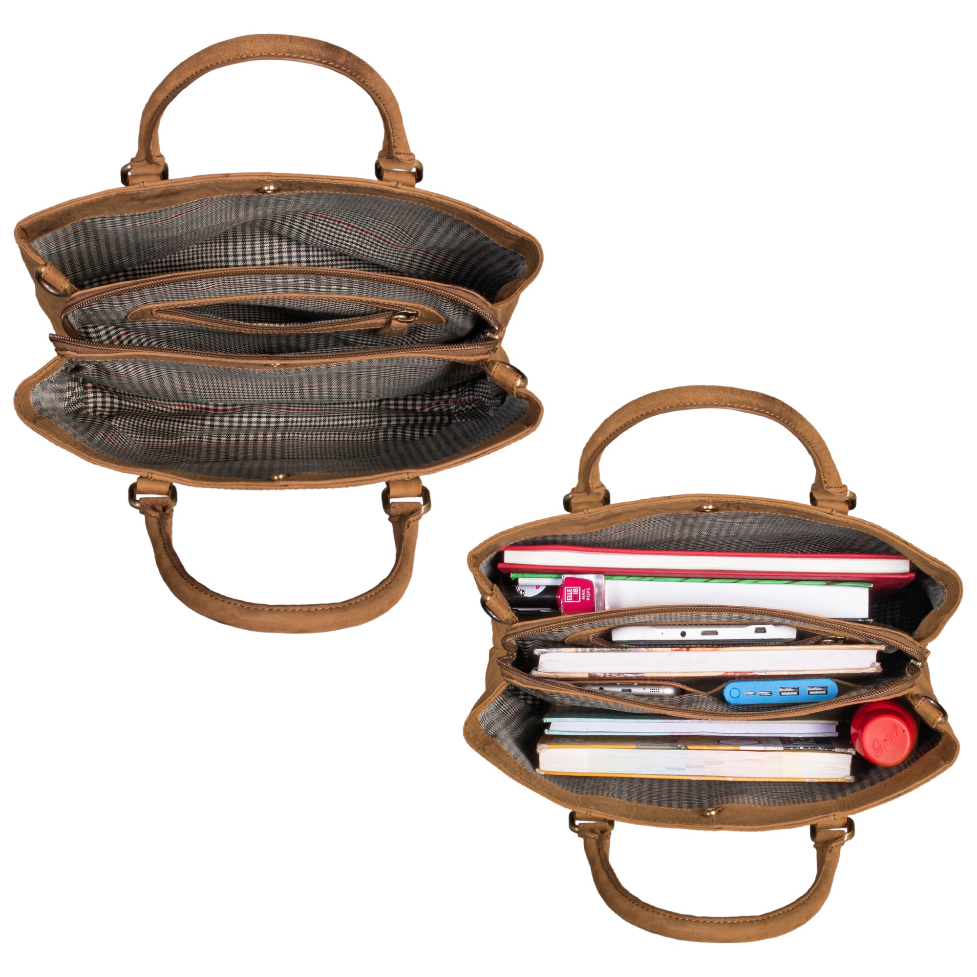 Damen Ledertasche braun klein