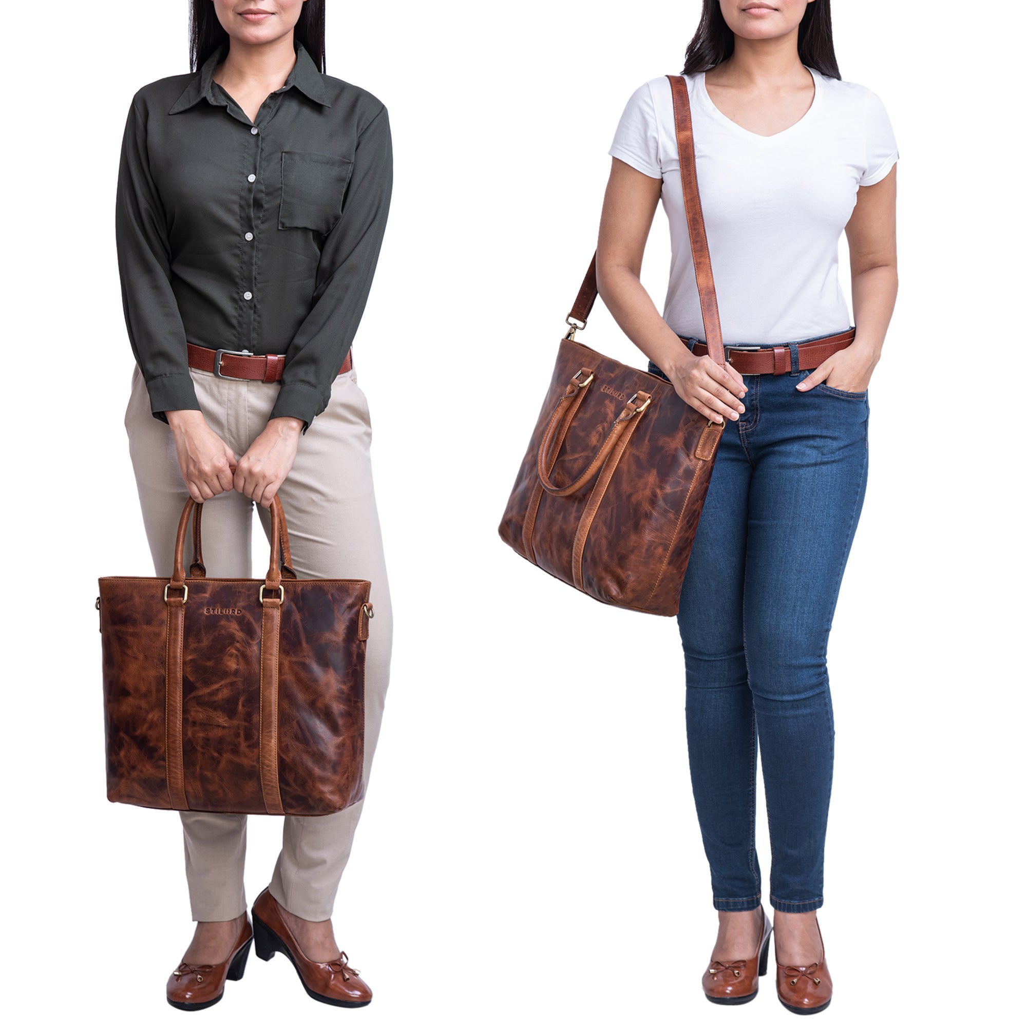Tasche Damen Leder dunkelbraun