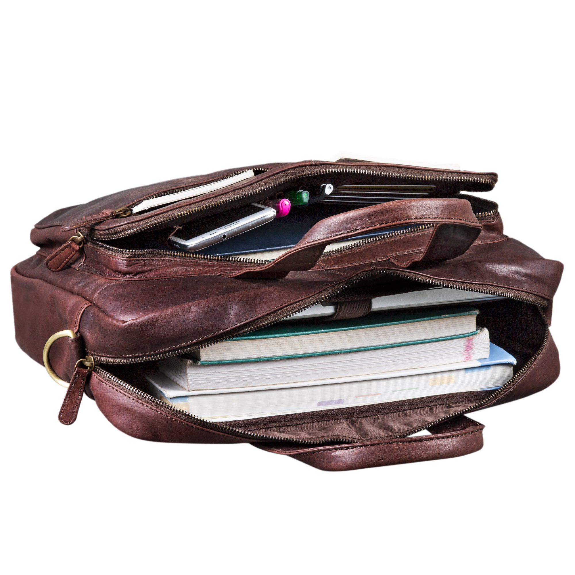 Große Leder Herrentasche DIN A4 Vintage