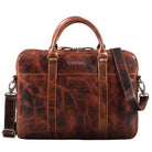 Ledertasche Umhaengetasche hochwertig Business Herr Dame gross rot-braun