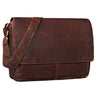 Vintage Umhängetasche Herren Leder Cognac Dunkelbraun