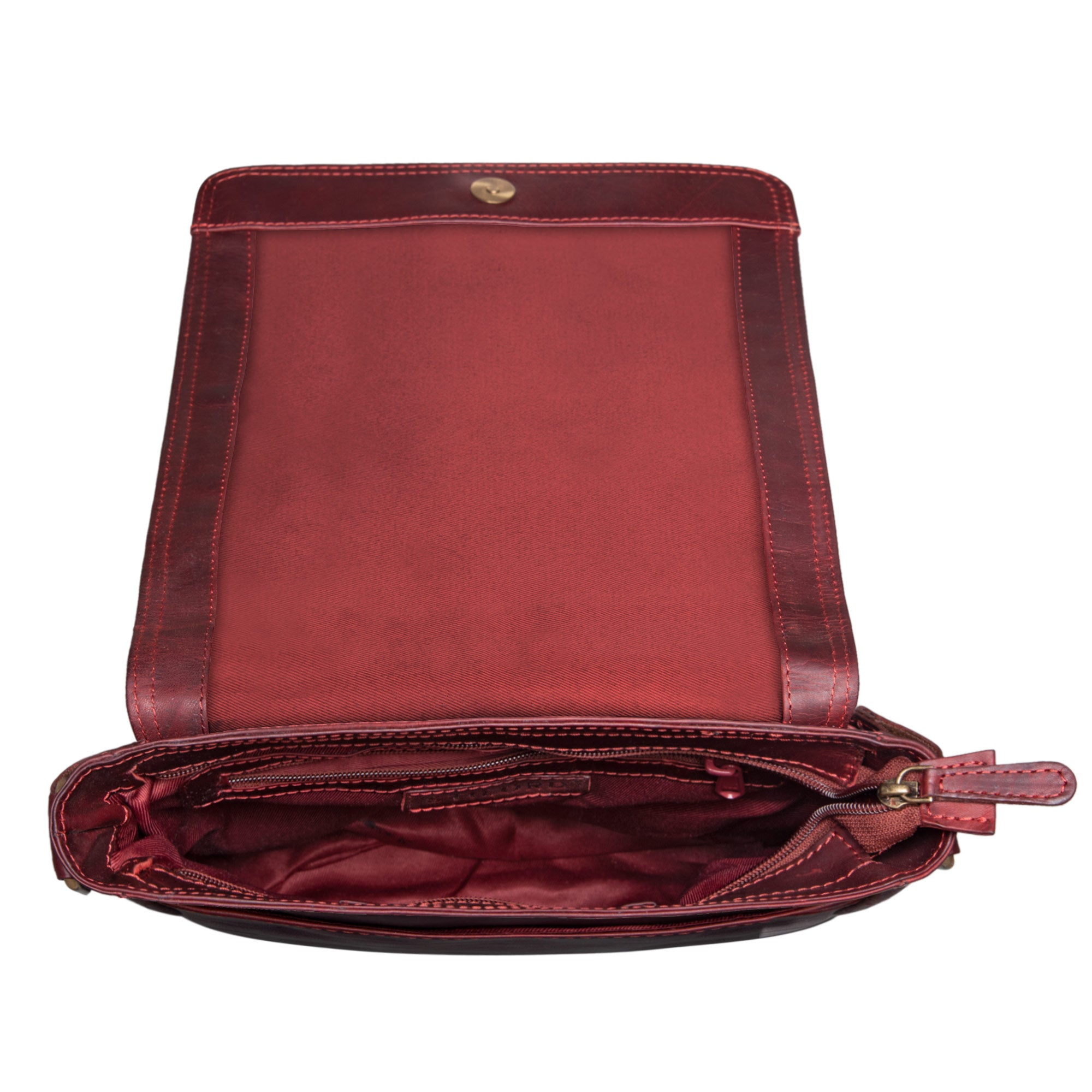 Vintage Leder Messenger Bag rot