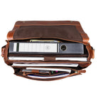 Damentasche Aktenordner Vintage Leder braun