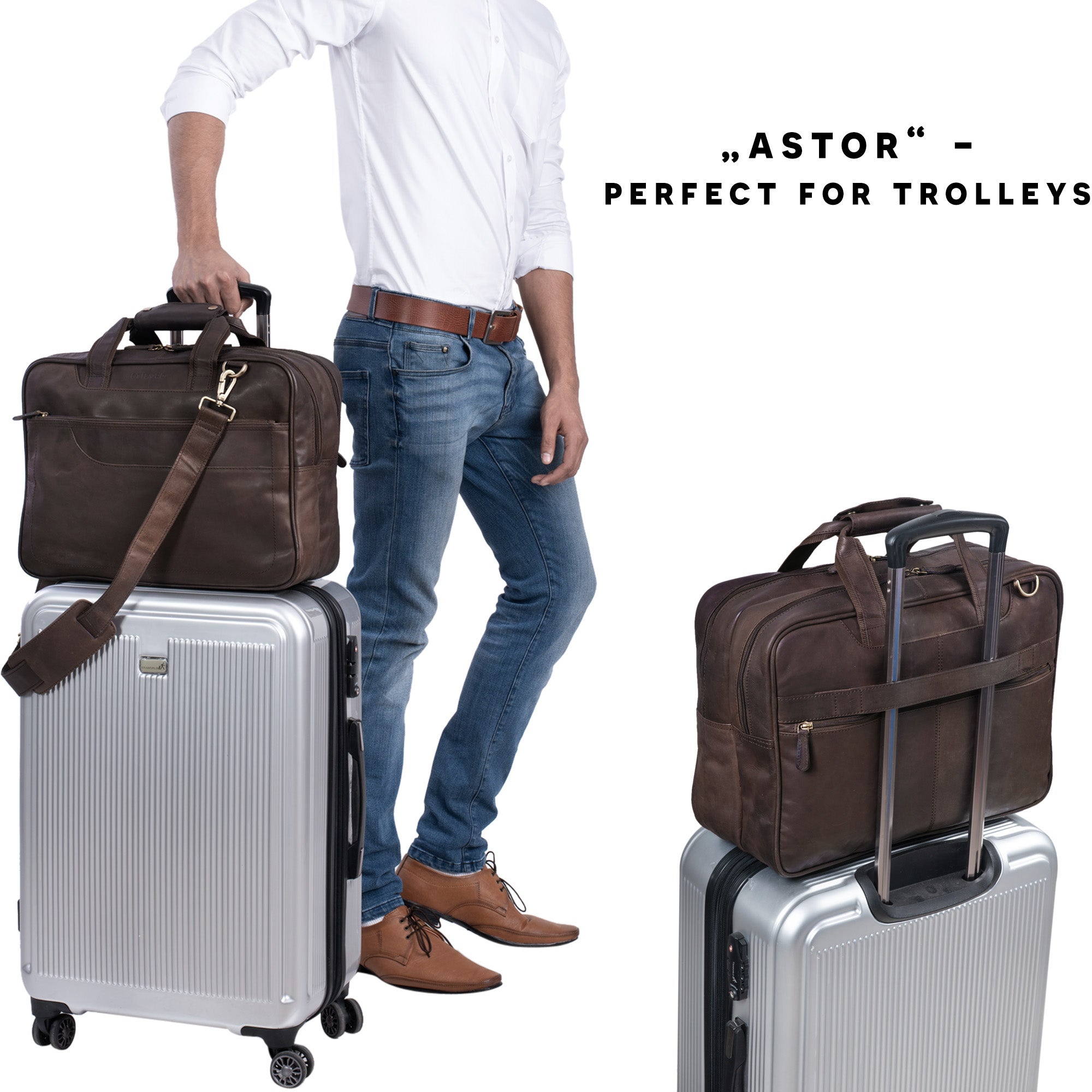 Leder Lehrertasche Vintage aufsteckbar