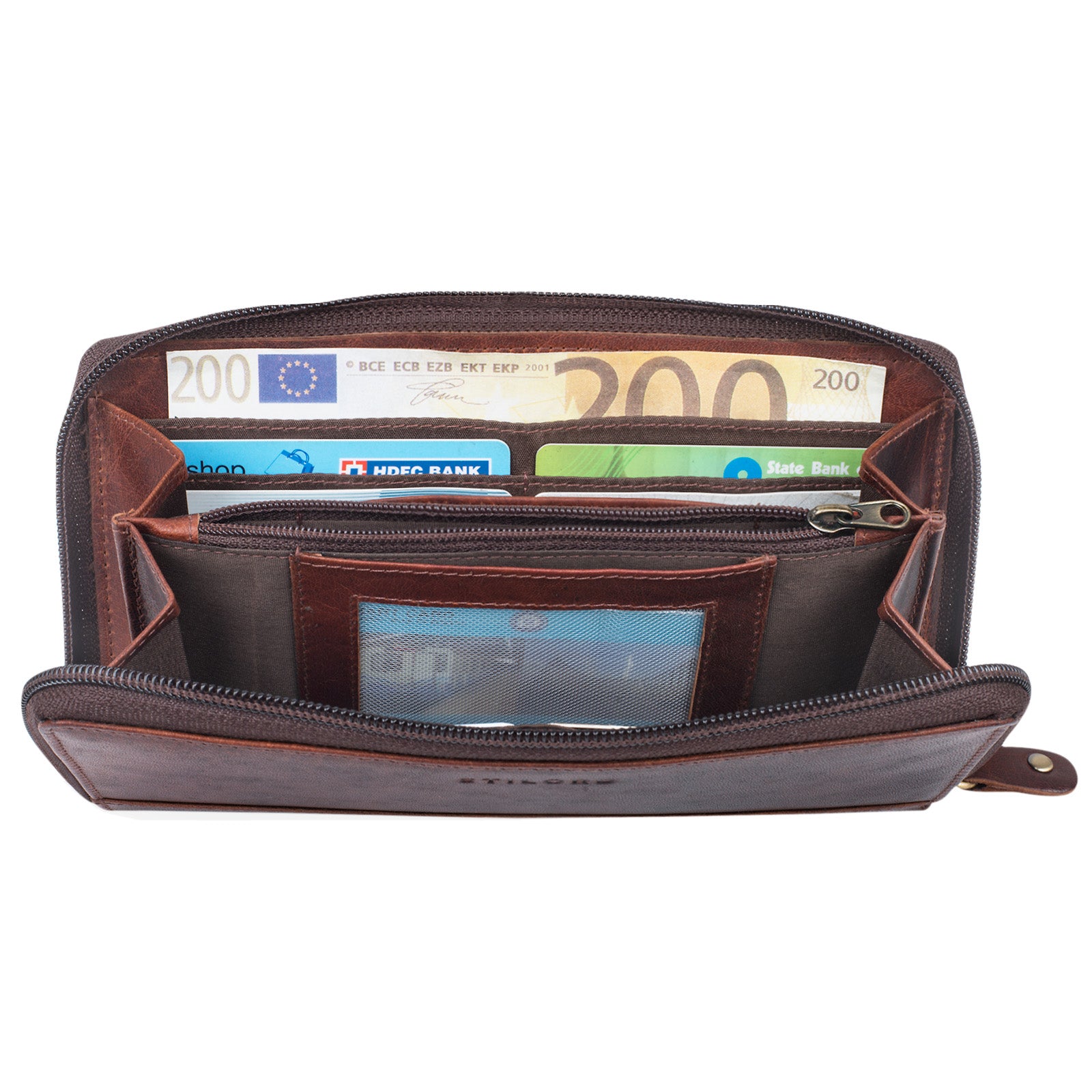 Reisebörse braun Leder Vintage