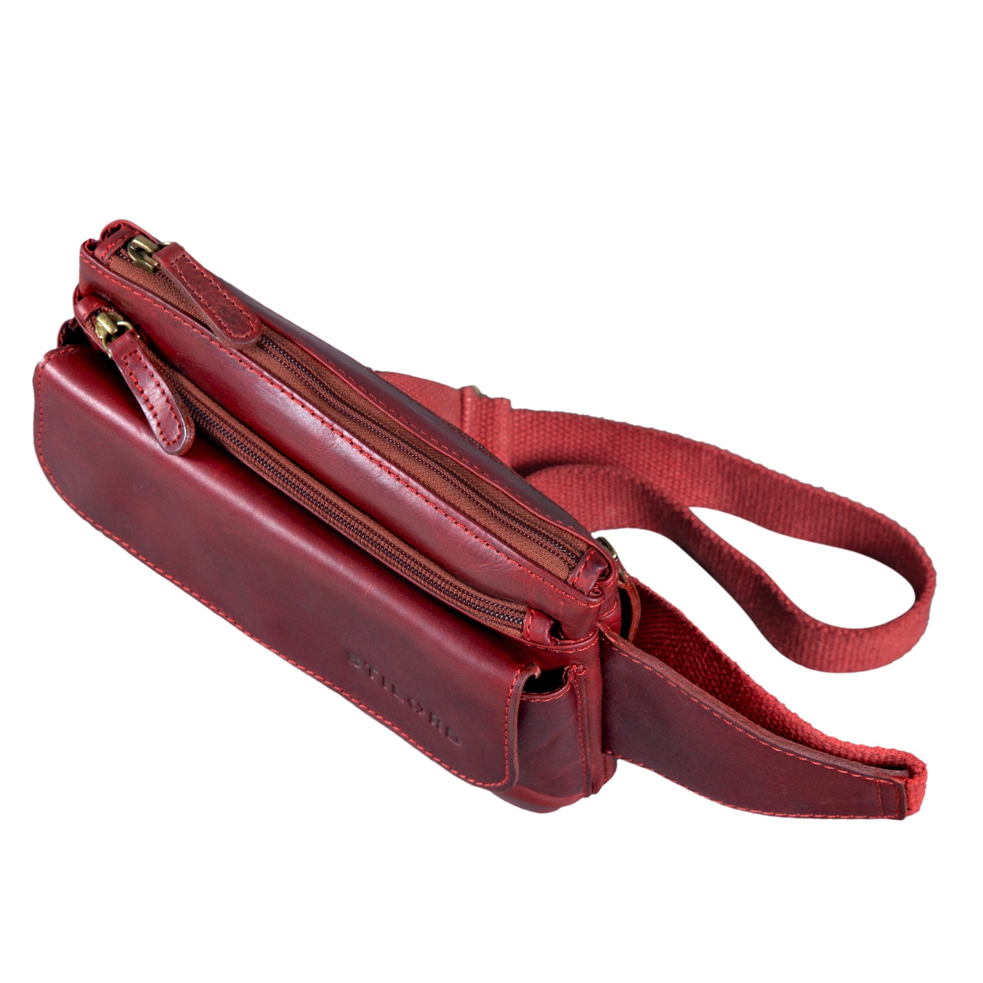 Hüfttasche Leder rot