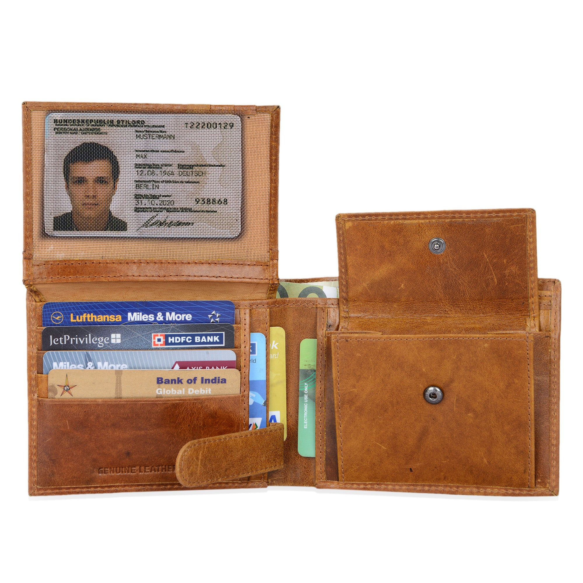 Leder Portemonnaie cognac - antik