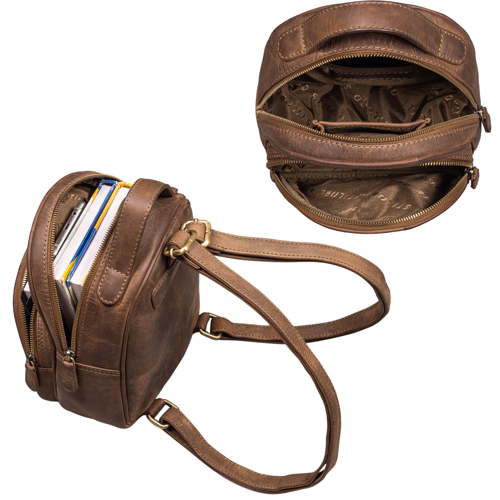 Cityrucksack aus Leder 