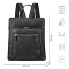 Daypack Leder klein schwarz mit USP Icons