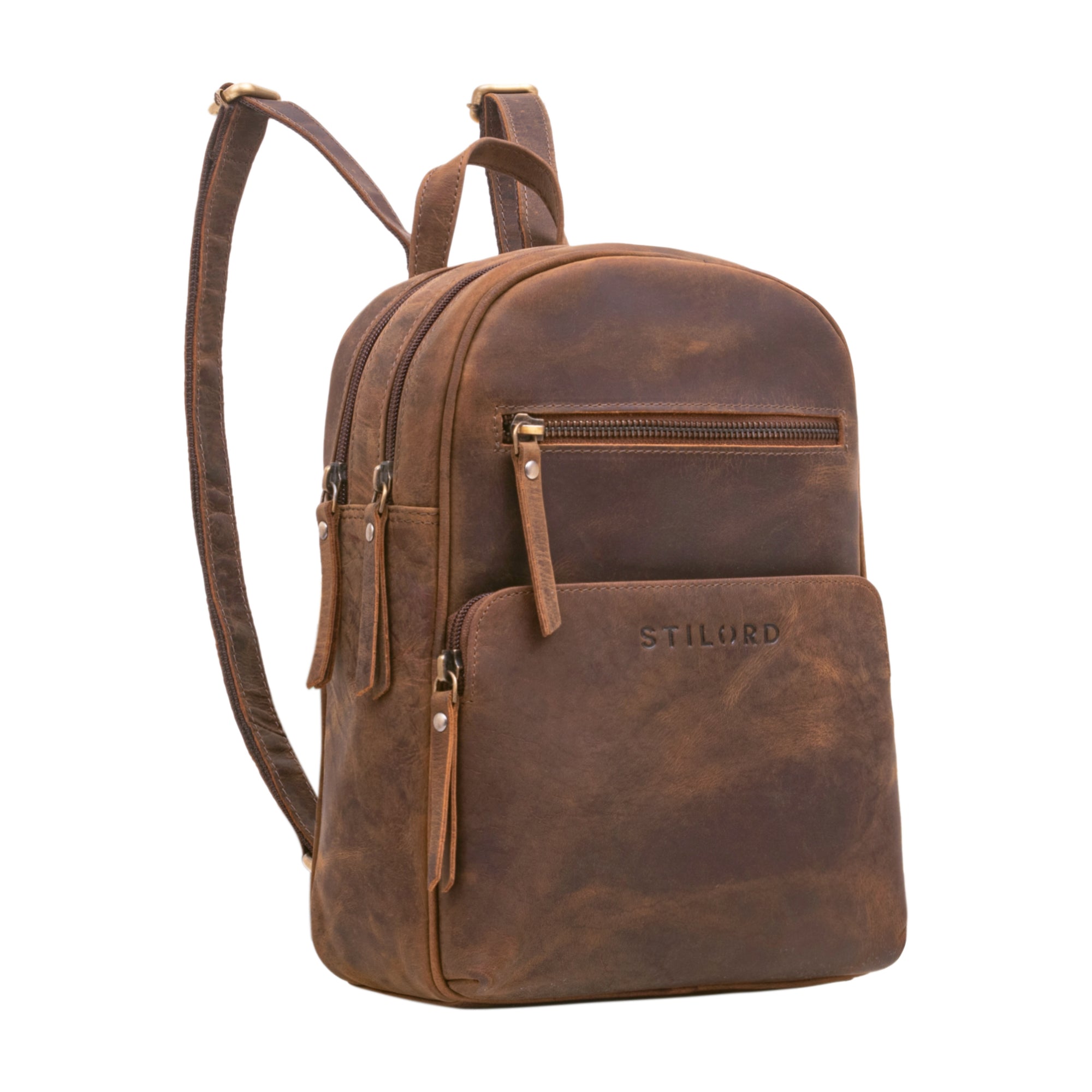 kleiner cityrucksack vintage damen braun