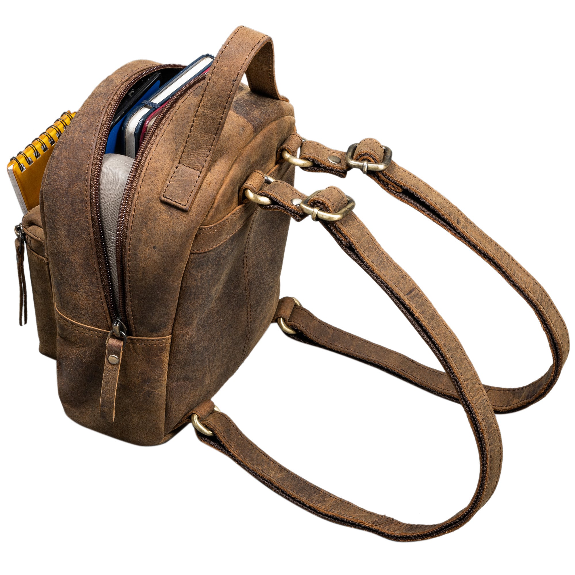 Rucksack braunes Leder 