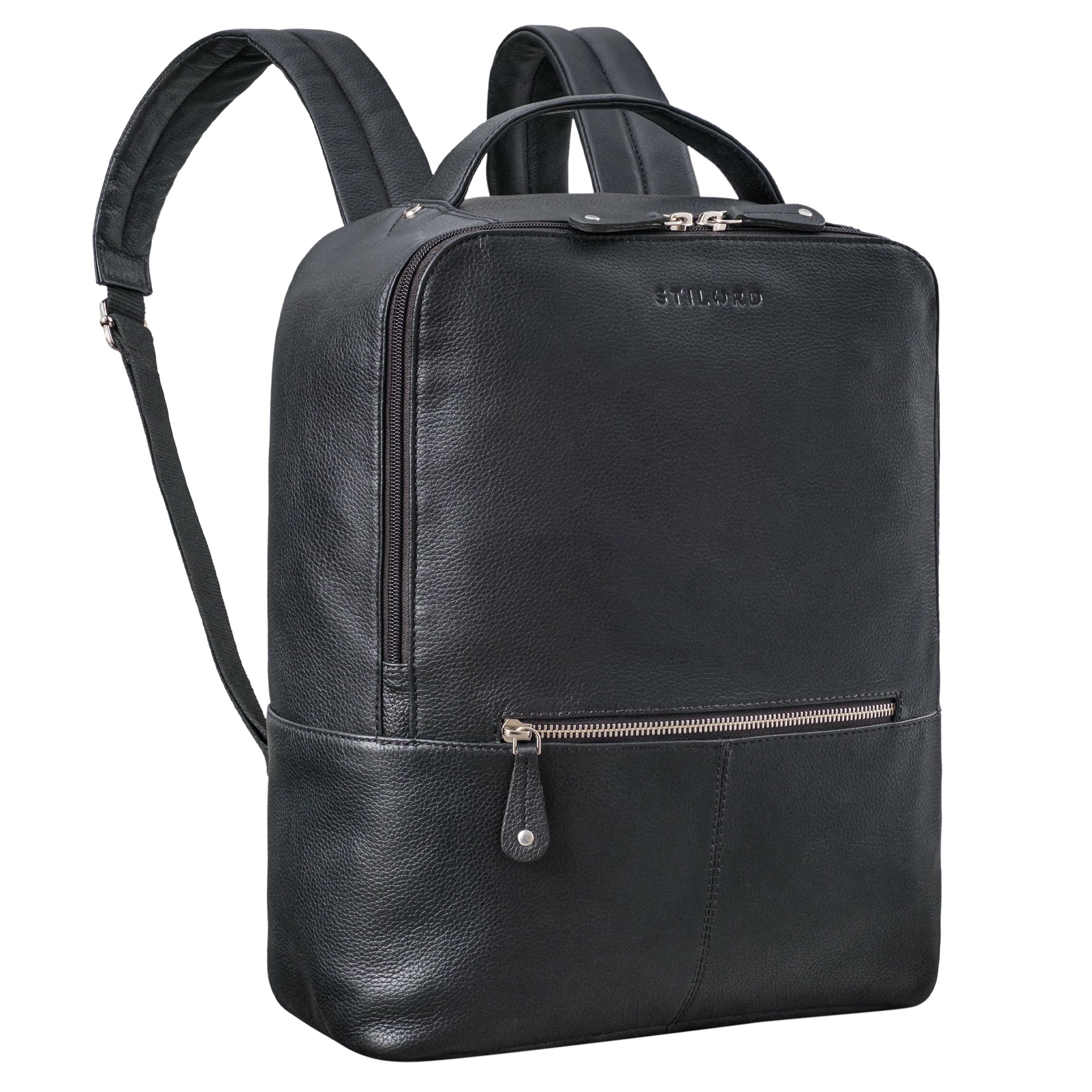 Leder Rucksack Schwarz