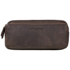 Leder Stifte Tasche Braun