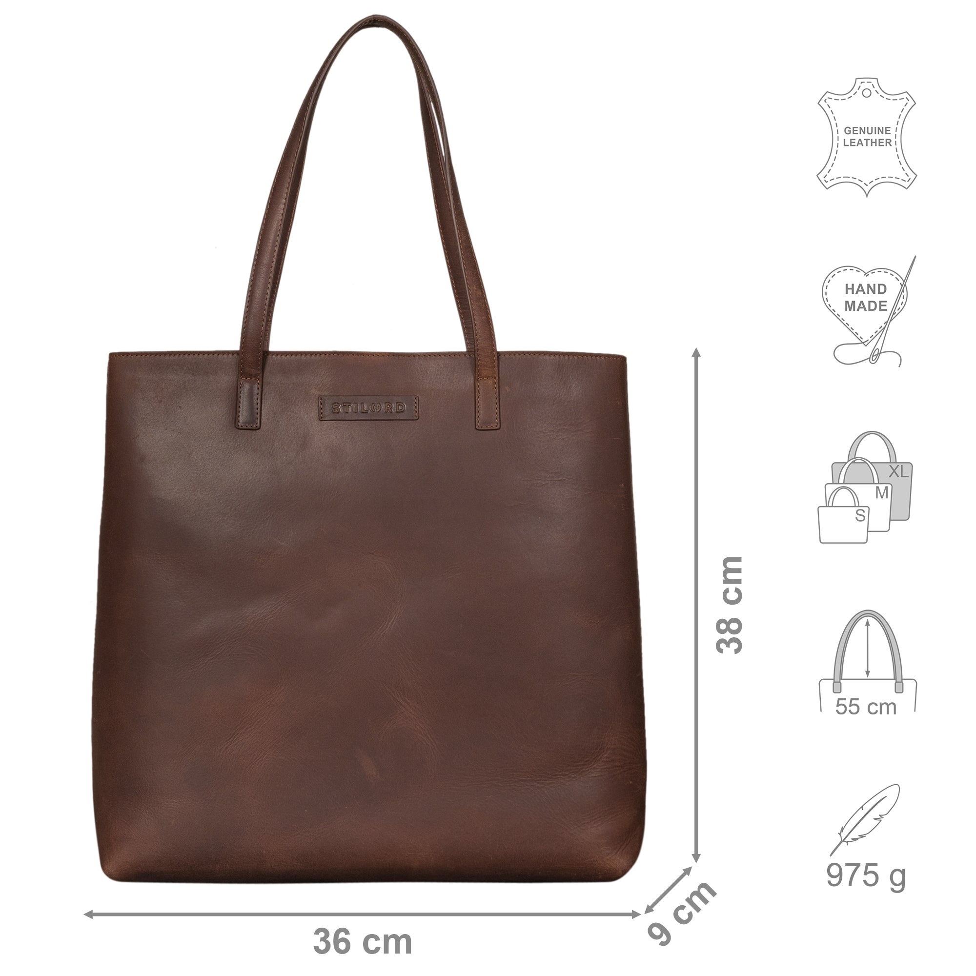 Mittelgroße Schultertasche Frauen dunkel braun Echtleder