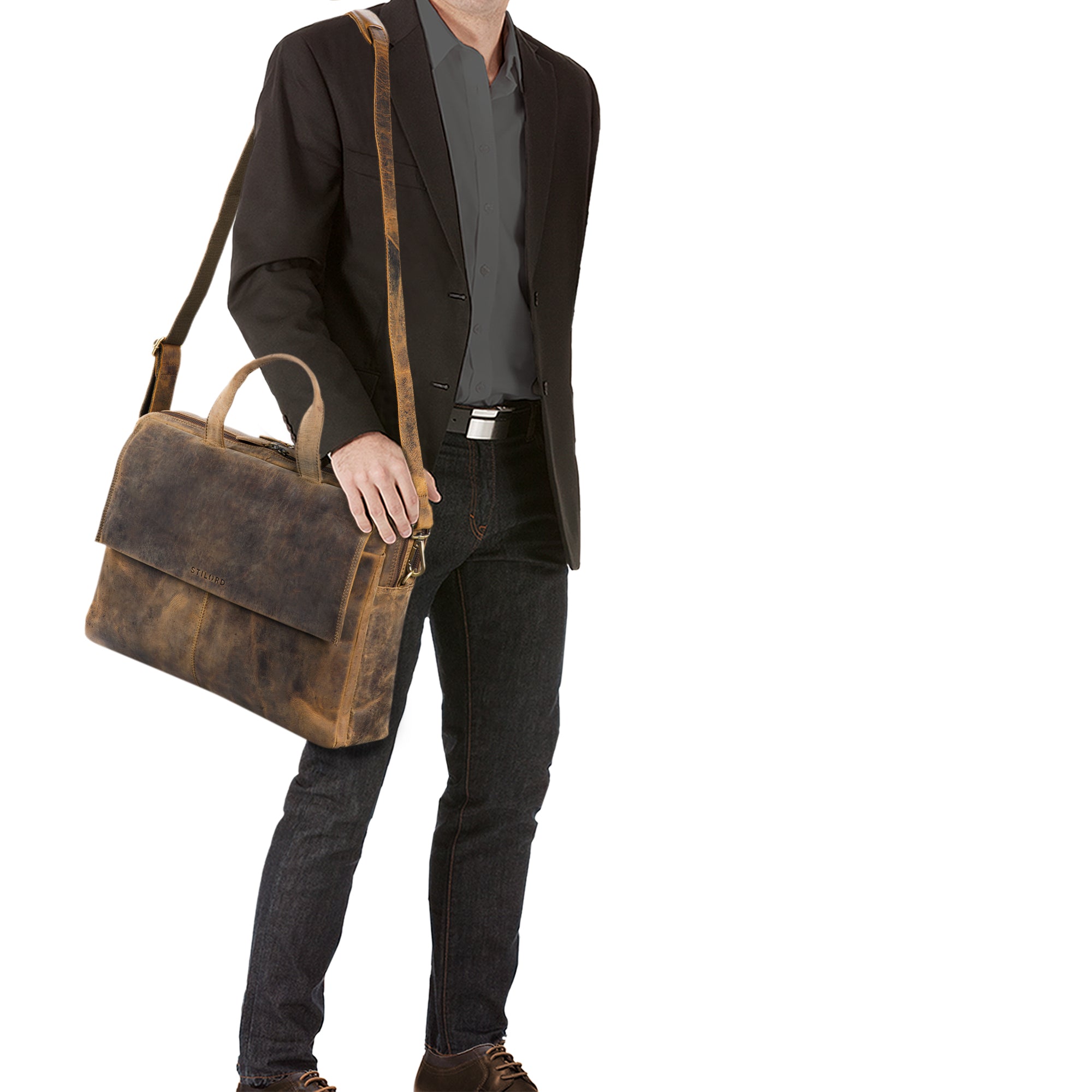 Große Schultertasche Leder Vintage