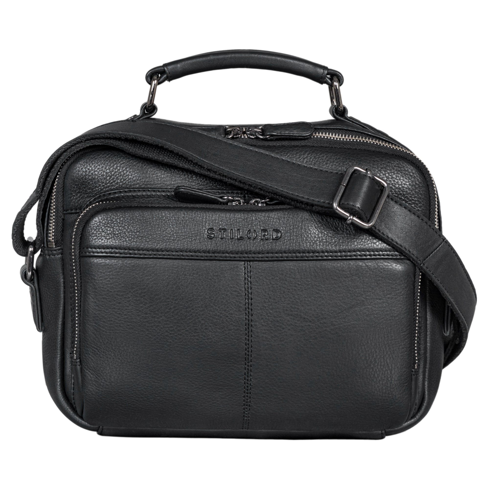 Schwarze Kamera Tasche für Männer Leder