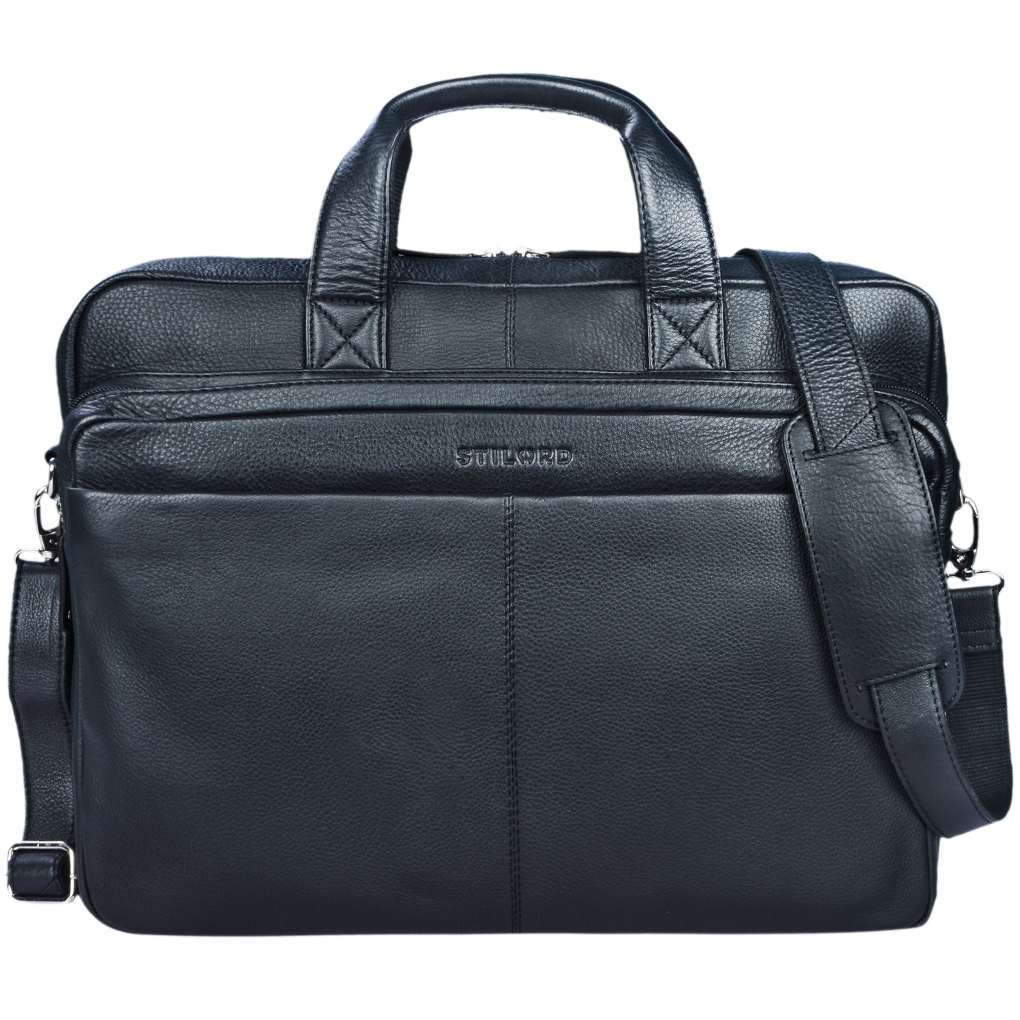 Schwarze Leder Businesstasche fürs Büro Laptopfach