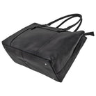 Damen Ledertasche Shopper schwarz groß
