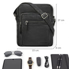 Herren Ledertasche schwarz klein