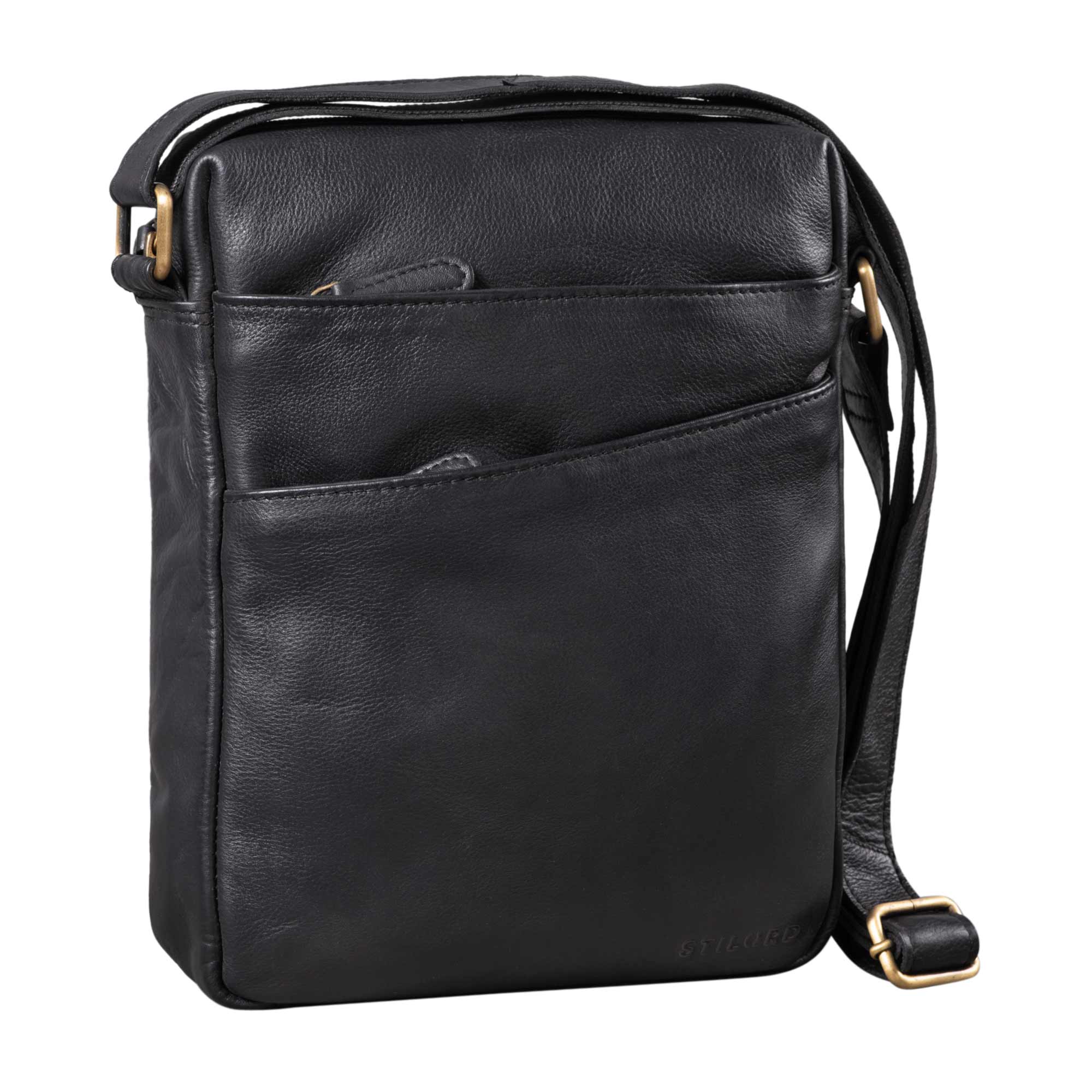 Vintage Umhängetasche Leder schwarz