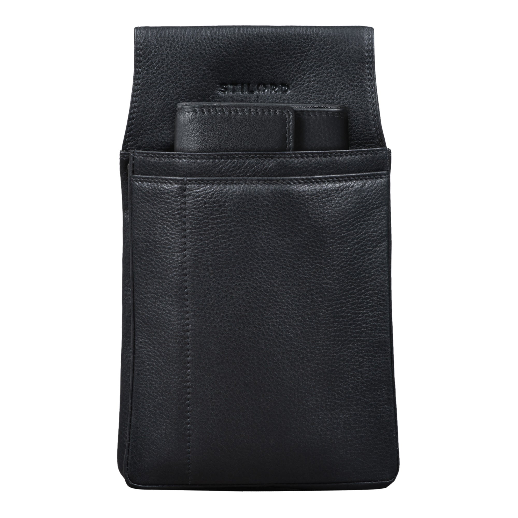 Kellner-Börse-Set Leder schwarz