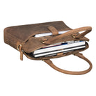 Damen Schultertasche Leder braun
