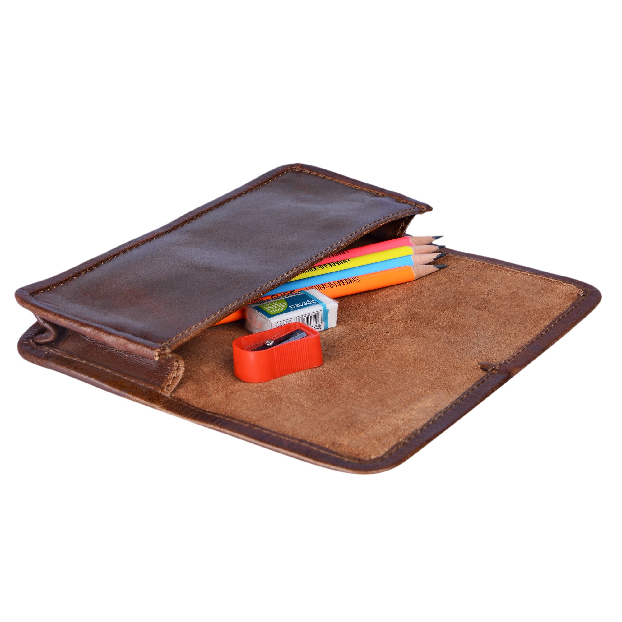 Stifteetui Leder braun Vintage